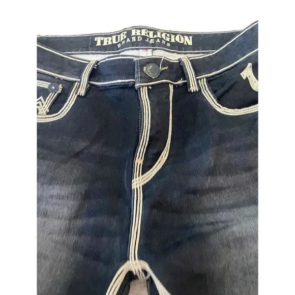 True Religion mens Black Joey Super T Straight Leg Denim Jeans Size 34 - Picture 4 of 8